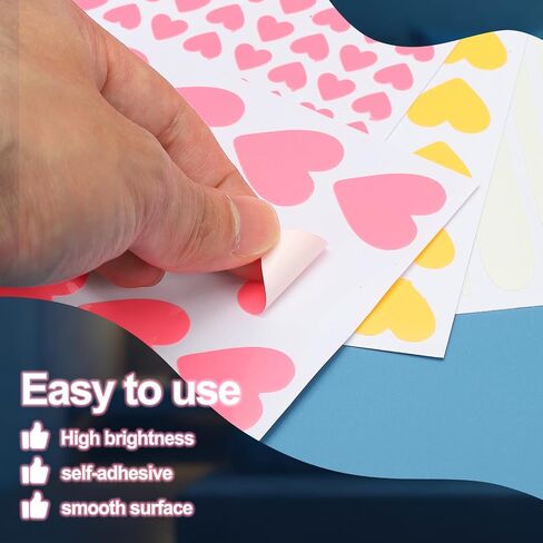 PATIKIL 144 Pcs Glow in The Dark Heart Stickers, Adhesive Glow Heart Sticker Glow in The Dark Wall Decals Luminous Decor for Room Ceiling Decoration Party Birthday, Pink in Saudi Arabia
