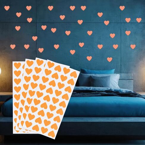 PATIKIL 144 Pcs Glow in The Dark Heart Stickers, Adhesive Glow Heart Sticker Glow in The Dark Wall Decals Luminous Decor for Room Ceiling Decoration Party Birthday, Pink in Saudi Arabia