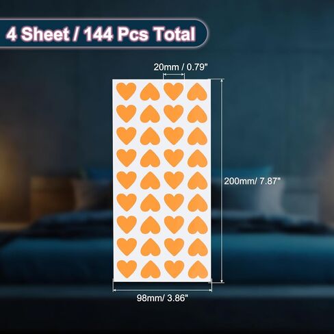 PATIKIL 144 Pcs Glow in The Dark Heart Stickers, Adhesive Glow Heart Sticker Glow in The Dark Wall Decals Luminous Decor for Room Ceiling Decoration Party Birthday, Pink in Saudi Arabia