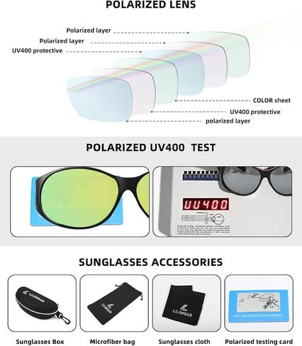 Unisex Fit Over Wrap Sunglasses Polarized Lens Wear Over Eyeglasses UV400 Protection Shades for Men and Women Outdoor Activities Driving, Fishing - Matt Black/PURPLE REVO (pack in Case) in Saudi Arabia