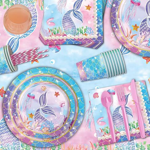 Rainbow Birthday Plates Napkins Sets Pink Birthday Party Supplies Glitter Diamond Plates,Rose Gold Disposable Birthdays Dinnerware Sets Unicorn Girls Party Plates with Tablecloth Cup Banner Serve 24 in Kuwait