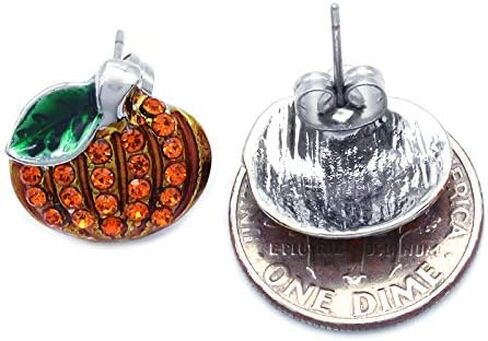 Small Cute Happy Halloween Fall Thanksgiving Pumpkins Pierced Earrings Jewelry in Saudi Arabia