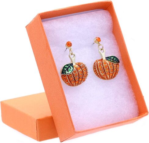 Small Cute Happy Halloween Fall Thanksgiving Pumpkins Pierced Earrings Jewelry in Saudi Arabia