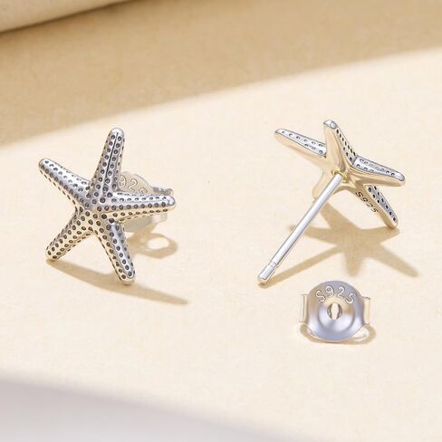MUNDELL Plated 925 Sterling Silver Dainty Starfish Stud Earrings Plated 14K Gold Sea Turtle Hypoallergenic Earrings for Women Jewelry Gifts in Saudi Arabia