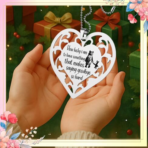Goodbye Quote Stainless Steel Heart Ornament, “How Lucky I Am to Have Something..." Pooh-Inspired Hollow Hanging Tag, Sentimental Farewell Gift for Friend, Coworker, or Teacher,XXU4 in Saudi Arabia