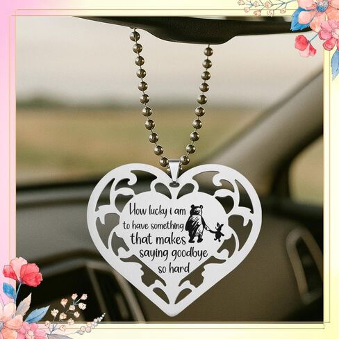 Goodbye Quote Stainless Steel Heart Ornament, “How Lucky I Am to Have Something..." Pooh-Inspired Hollow Hanging Tag, Sentimental Farewell Gift for Friend, Coworker, or Teacher,XXU4 in Saudi Arabia
