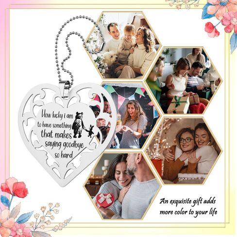Goodbye Quote Stainless Steel Heart Ornament, “How Lucky I Am to Have Something..." Pooh-Inspired Hollow Hanging Tag, Sentimental Farewell Gift for Friend, Coworker, or Teacher,XXU4 in Saudi Arabia