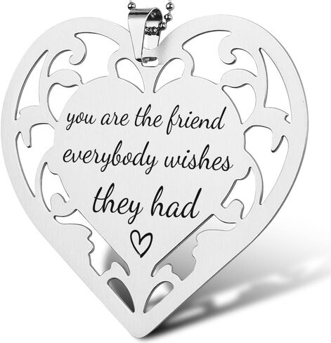 Inspirational Stainless Steel Heart Ornament, Hollow Hanging Tag, Best Friend Gift, Sentimental Friend Keepsake, Friendship Appreciation Gift, Thoughtful Friendship Keepsake for Women, XXU7 in Saudi Arabia