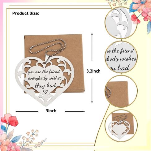 Inspirational Stainless Steel Heart Ornament, Hollow Hanging Tag, Best Friend Gift, Sentimental Friend Keepsake, Friendship Appreciation Gift, Thoughtful Friendship Keepsake for Women, XXU7 in Saudi Arabia