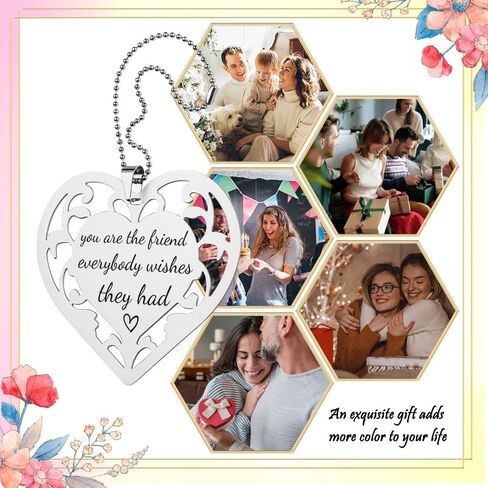 Inspirational Stainless Steel Heart Ornament, Hollow Hanging Tag, Best Friend Gift, Sentimental Friend Keepsake, Friendship Appreciation Gift, Thoughtful Friendship Keepsake for Women, XXU7 in Saudi Arabia