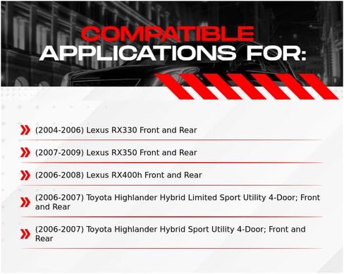 R1 Concepts طقم فرامل أمامية وخلفية لـ 2004-2006 لكزس RX330، 2007-2009 لكزس RX350، 2006-2008 لكزس RX400h | دوارات الفرامل المشقوقة المحفورة| طقم دواسات ووسادات الفرامل السيراميكية| الأجهزة متضمنة in Saudi Arabia