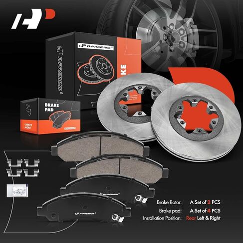 A-Premium 11.03 بوصة (280 مم) دوارات فرامل قرصية بفتحات تهوية أمامية + مجموعة وسادات سيراميك متوافقة مع موديلات مختارة من تشيفي، جي إم سي، إيسوزو - كولورادو/كانيون 2004-2008، i-280/i-350 2006، i-290/i-370 2007-2008 in Saudi Arabia