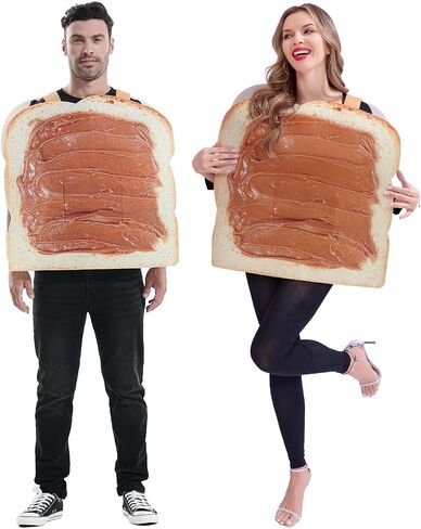 Seasons Adult Peanut Butter Toast Costume, Halloween Food Novelty Outfit, One Size in Saudi Arabia