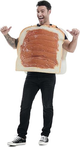 Seasons Adult Peanut Butter Toast Costume, Halloween Food Novelty Outfit, One Size in Saudi Arabia