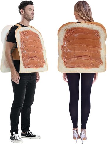 Seasons Adult Peanut Butter Toast Costume, Halloween Food Novelty Outfit, One Size in Saudi Arabia