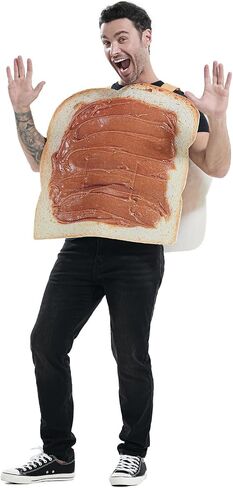 Seasons Adult Peanut Butter Toast Costume, Halloween Food Novelty Outfit, One Size in Saudi Arabia