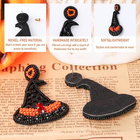 Halloween Earrings for Women, Beaded Earrings for Women -Witch Earrings/Halloween Earrings Dangle in Kuwait