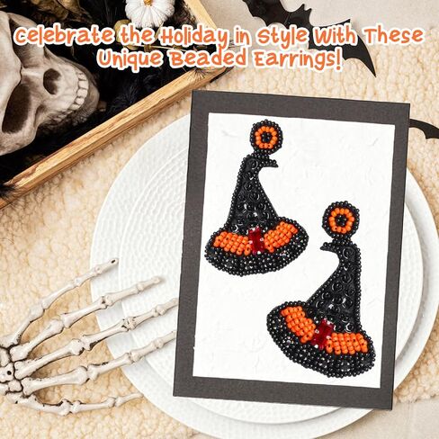 Halloween Earrings for Women, Beaded Earrings for Women -Witch Earrings/Halloween Earrings Dangle in Kuwait