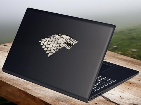 Elektroplate Officially Licensed Game of Thrones House Stark Dynamic Decal - 3.2" x 4.75" | Premium All Weather for Car, Water Bottle, Laptop, Tablet, Window, Cooler, Toolbox, Phone | Made in The USA in Saudi Arabia