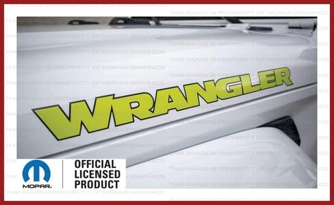 Decal Mods Wrangler Hood Graphic Vinyl Decal fits Jeep Wrangler JK/JL/JT (2007-2024) Black w/Dark Gray Outline FBDRKGO (Set of 2) | FJ3U4 in Saudi Arabia