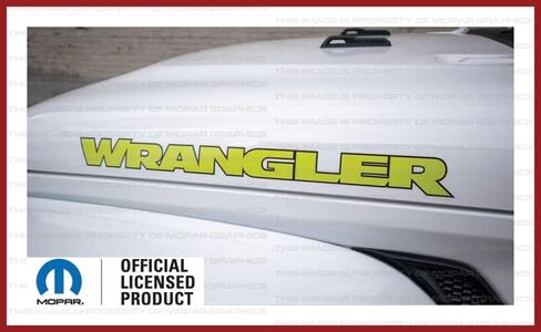 Decal Mods Wrangler Hood Graphic Vinyl Decal fits Jeep Wrangler JK/JL/JT (2007-2024) Black w/Dark Gray Outline FBDRKGO (Set of 2) | FJ3U4 in Saudi Arabia