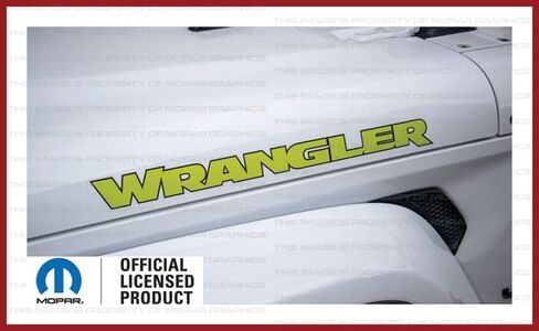 Decal Mods Wrangler Hood Graphic Vinyl Decal fits Jeep Wrangler JK/JL/JT (2007-2024) Black w/Dark Gray Outline FBDRKGO (Set of 2) | FJ3U4 in Saudi Arabia