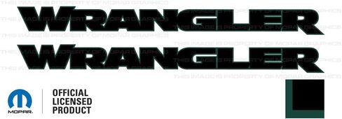 Decal Mods Wrangler Hood Graphic Vinyl Decal fits Jeep Wrangler JK/JL/JT (2007-2024) Black w/Dark Gray Outline FBDRKGO (Set of 2) | FJ3U4 in Saudi Arabia