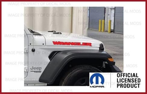Decal Mods Wrangler Hood Graphic Vinyl Decal fits Jeep Wrangler JK/JL/JT (2007-2024) Black w/Dark Gray Outline FBDRKGO (Set of 2) | FJ3U4 in Saudi Arabia