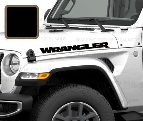 Decal Mods Wrangler Hood Graphic Vinyl Decal fits Jeep Wrangler JK/JL/JT (2007-2024) Black w/Dark Gray Outline FBDRKGO (Set of 2) | FJ3U4 in Saudi Arabia