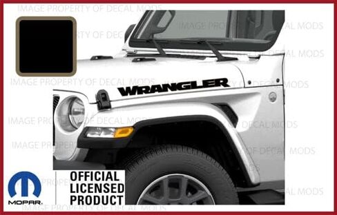Decal Mods Wrangler Hood Graphic Vinyl Decal fits Jeep Wrangler JK/JL/JT (2007-2024) Black w/Dark Gray Outline FBDRKGO (Set of 2) | FJ3U4 in Saudi Arabia