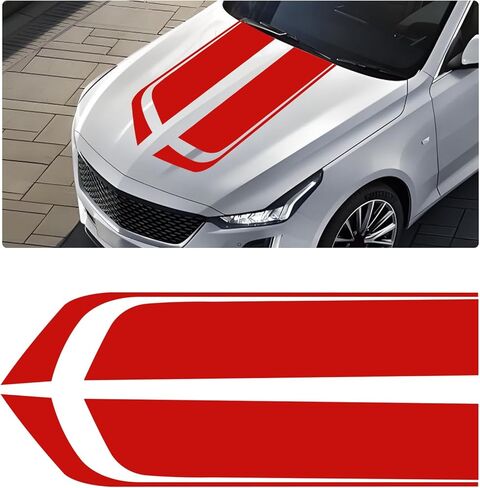 ملصق لاصق لغطاء السيارة Wuyaoyao، ملصق شريطي سباق معدل للسيارات، ملصقات رسومية لممتص الصدمات للجسم، شارات فينيل عالمية لتزيين ملحقات السيارة لشاحنة الدفع الرباعي (أسود) in Kuwait