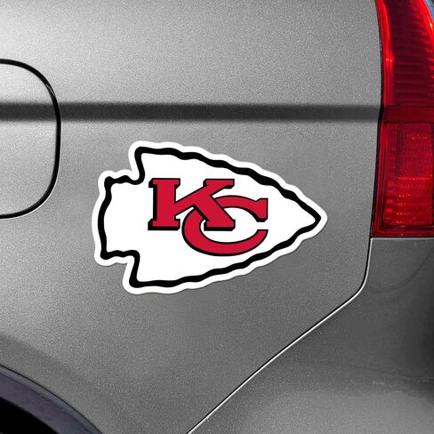 FANMATS 32368 NFL - مغناطيس شعار الفريق الكبير كانساس سيتي تشيفز | أبيض | 12"x12" | شعار KC Arrow الأساسي in Saudi Arabia