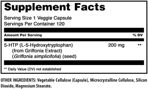 صيغ مذهلة 5 HTP (L-5-Hydroxytryptophan) ملحق | 200 ملجم لكل جرعة | 120 كبسولة نباتية | غير معدلة وراثيًا | خالي من الغلوتين | صنع في الولايات المتحدة الأمريكية in Kuwait