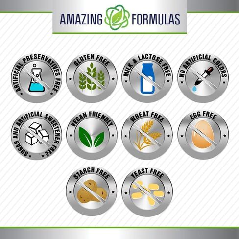 صيغ مذهلة 5 HTP (L-5-Hydroxytryptophan) ملحق | 200 ملجم لكل جرعة | 120 كبسولة نباتية | غير معدلة وراثيًا | خالي من الغلوتين | صنع في الولايات المتحدة الأمريكية in Kuwait