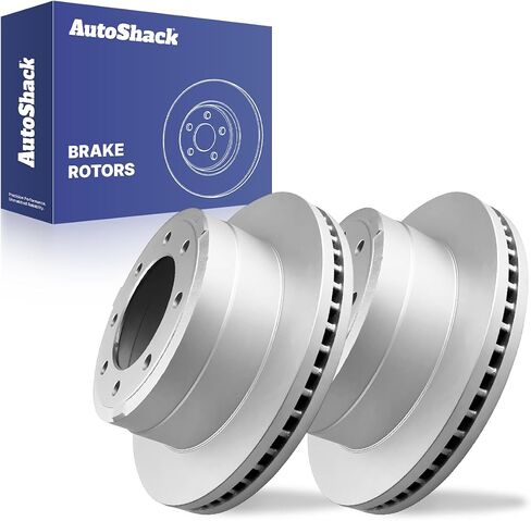 AutoShack Rear Drilled & Slotted Brake Rotors | Replacement for 2013-2022 Ford F-250 Super Duty 2013-2022 Ford F-350 Super Duty | Silver Zinc Coated | 2-PC Set | SilverShield Pro in Saudi Arabia