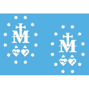 2 Pack - Miraculous Medal of Virgin Mary - Catholic Church | Car Decal Vinyl Sticker Graphics | 4 Inches Wide by 5.5 Inches Height HGC1573A.010 White in Saudi Arabia
