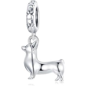 Running Corgi Dog Charms 925 Sterling Silver Cute Puppy Charms Pendant Fits Pandora Bracelet Necklace for Women in Kuwait