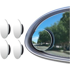 مرآة سيارة دائرية للبقع العمياء، مرآة محدبة بزاوية واسعة من الزجاج عالي الدقة 2 بوصة مع عصا قابلة للتعديل، مرايا رؤية خلفية بدون إطار 360 درجة للسيارة وسيارات الدفع الرباعي والشاحنة (4 قطع) in Kuwait