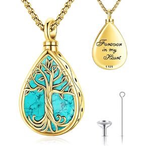 Eusense Cremation Jewelry for Ashes Urn Necklace to Put Ashes In 925 Sterling Silver Memorial Pendant Tree of Life Urn Necklaces for Ashes Necklace for Women Men in Kuwait