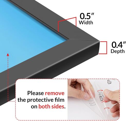 Black 5x7 Picture Frame – Display on Tabletop or Wall – Vertical & Horizontal Mount – Sleek Modern Design in Saudi Arabia
