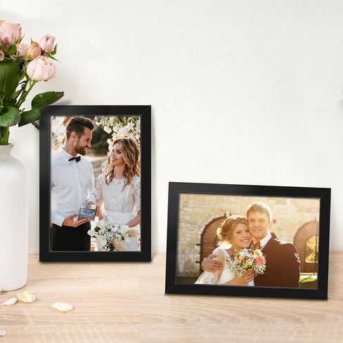 Black 5x7 Picture Frame – Display on Tabletop or Wall – Vertical & Horizontal Mount – Sleek Modern Design in Saudi Arabia