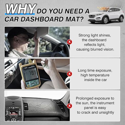 Cartist Dash Cover Compatible with Ford F100/F150/F250/F350/Bronco Pickup Truck 1973-1977 1978 1979 Accessories Dashboard Cover Mat Non-Slip Carpet Sunshield Glare UV Rays Protector in Kuwait