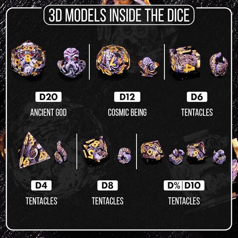 Ancient Egypt Dice Set – Premium RPG Dice with Anubis, Ra, Osiris & Pyramid Design | Unique Polyhedral Dice for DND, Pathfinder & Tabletop Games | Handcrafted Resin with Egyptian Gods & Symbols in Kuwait