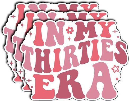 (3Pcs) in My Thirties Era Sticker – 30th Birthday Waterproof Vinyl Stickers for Women – Aesthetic Decals for Laptops, Water Bottles, Scrapbooks, Kindles – Thoughtful 30s Celebration Gifts – 3"x2.4" in Kuwait