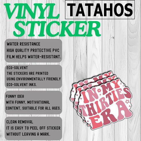 (3Pcs) in My Thirties Era Sticker – 30th Birthday Waterproof Vinyl Stickers for Women – Aesthetic Decals for Laptops, Water Bottles, Scrapbooks, Kindles – Thoughtful 30s Celebration Gifts – 3"x2.4" in Kuwait