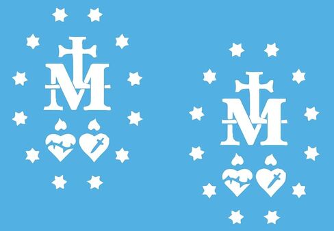 2 Pack - Miraculous Medal of Virgin Mary - Catholic Church | Car Decal Vinyl Sticker Graphics | 4 Inches Wide by 5.5 Inches Height HGC1573A.010 White in Saudi Arabia