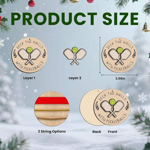 34HD هدايا لعيد الميلاد، أصدقاء عيد الميلاد زخرفة خشبية 2-طبقات، هدايا لأفضل الأصدقاء، Bestie، الأصدقاء، زينة عيد الميلاد in Kuwait