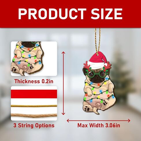 34HD Gifts for Christmas, Cucumber Pickle Christmas Ornament Wooden 2-Side Printed, Cucumber Pickle Gifts for Pickle Lovers, Christmas Decorations in Kuwait