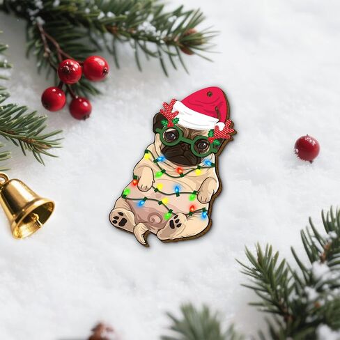 34HD Gifts for Christmas, Cucumber Pickle Christmas Ornament Wooden 2-Side Printed, Cucumber Pickle Gifts for Pickle Lovers, Christmas Decorations in Kuwait