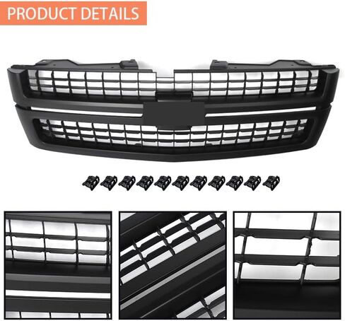 شبكة أمامية سوداء غير لامعة متوافقة مع 2007-2010 Chevy Silverado 2500 HD 3500 HD لاستبدال HC3Z-8200-BB in Kuwait